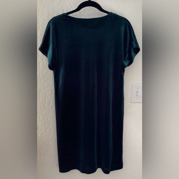 Anthropologie Forest Green Velvet Dress - Picture 3 of 4